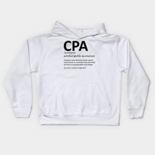 CPA Certified Public Accountant Definition Funny Kids Hoodie